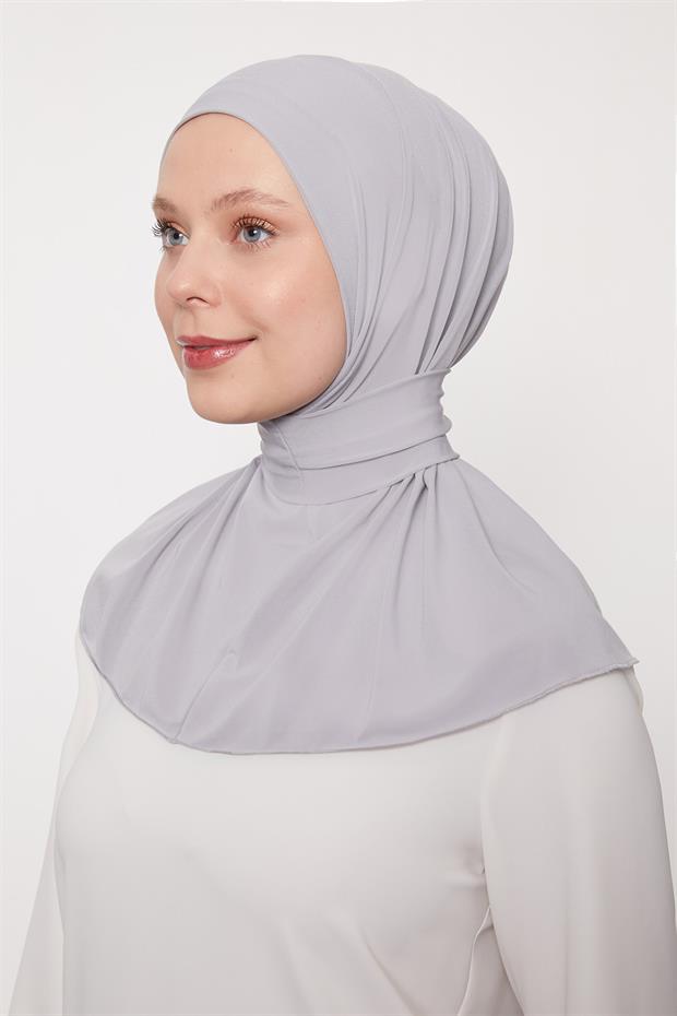 Gri Pratik Spor Çıtçıt Şal Bone