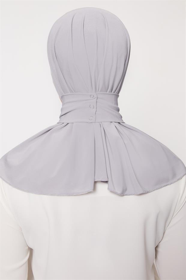 Gri Pratik Spor Çıtçıt Şal Bone