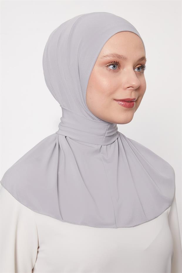 Gri Pratik Spor Çıtçıt Şal Bone