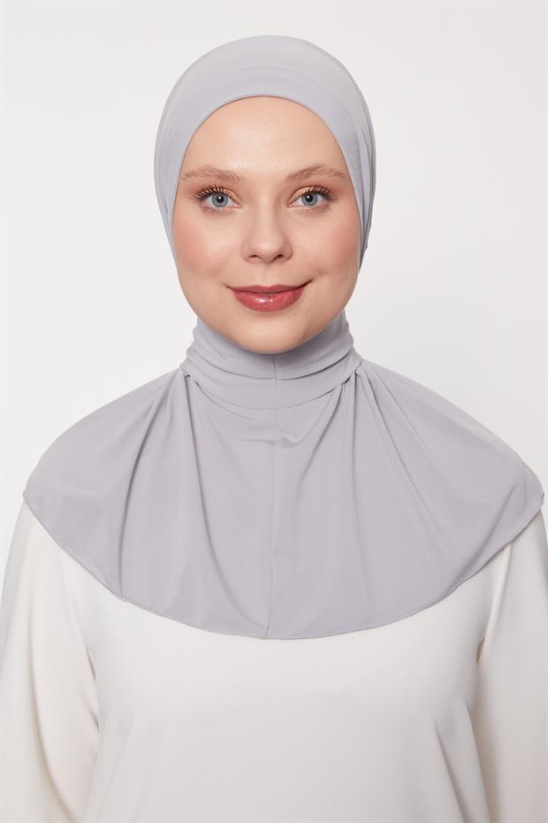 Gri Pratik Spor Çıtçıt Şal Bone