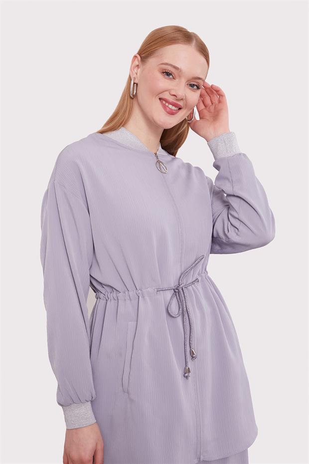 Gri Sim Manşet Detaylı İkili Takım