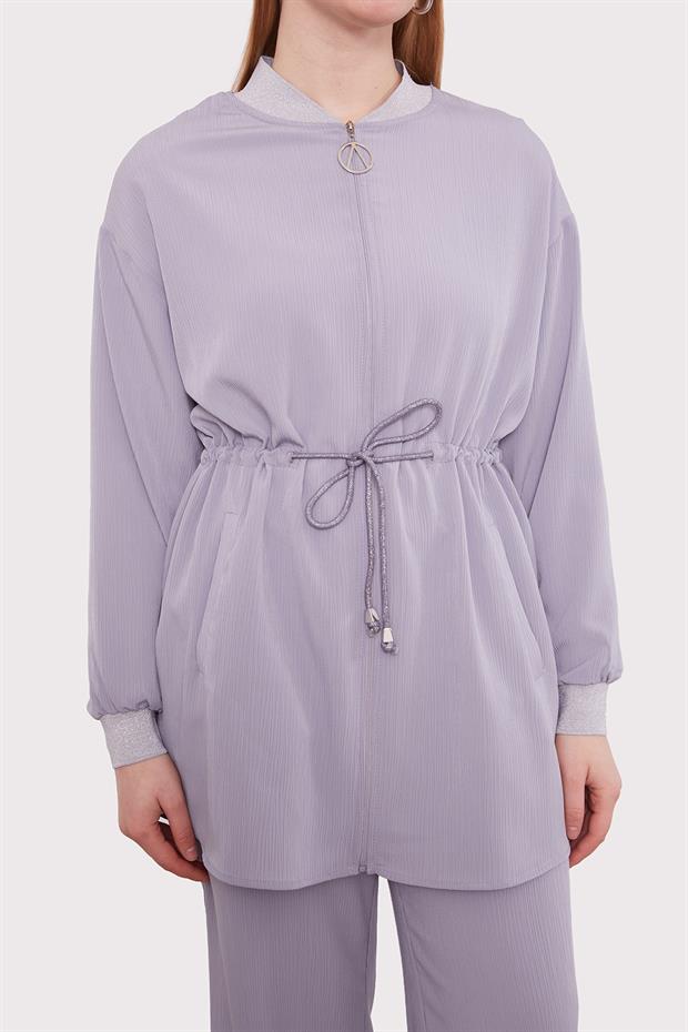 Gri Sim Manşet Detaylı İkili Takım