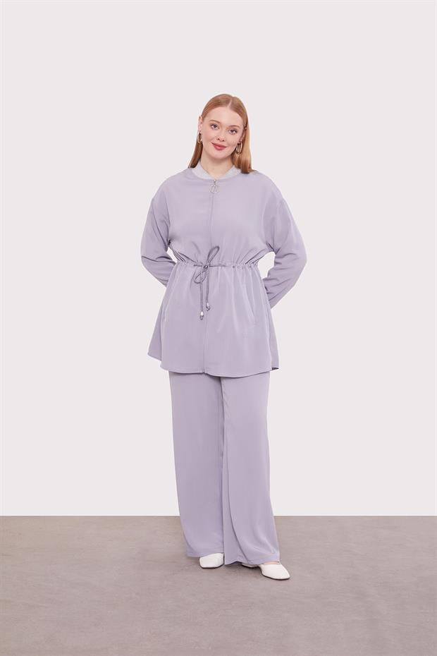 Gri Sim Manşet Detaylı İkili Takım