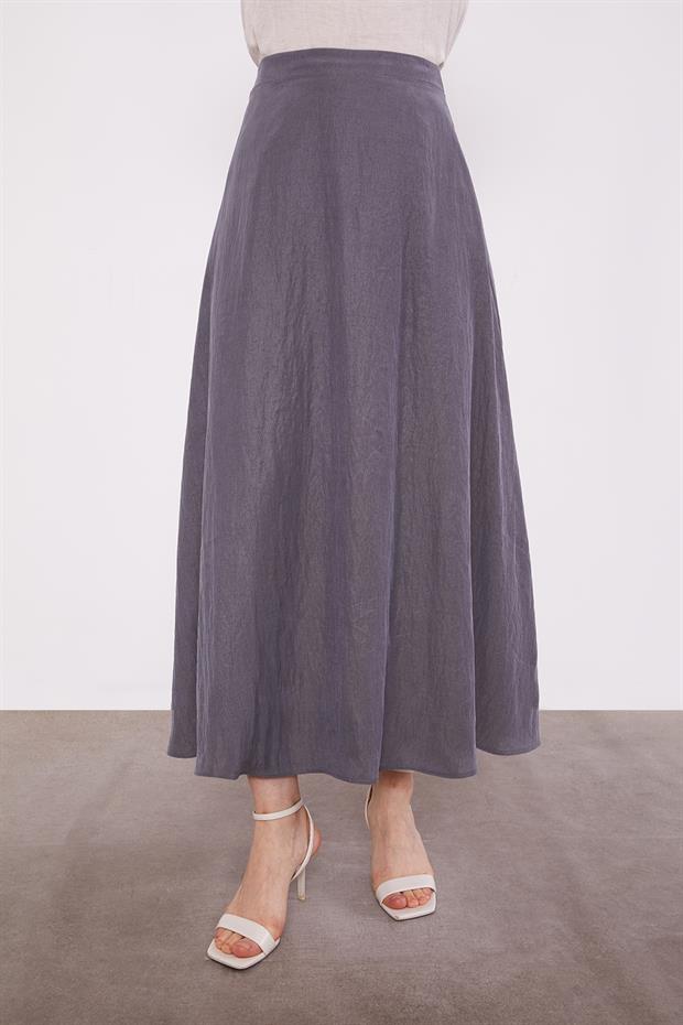 Gri Yakası Taş Detaylı Cupra Etek Takım