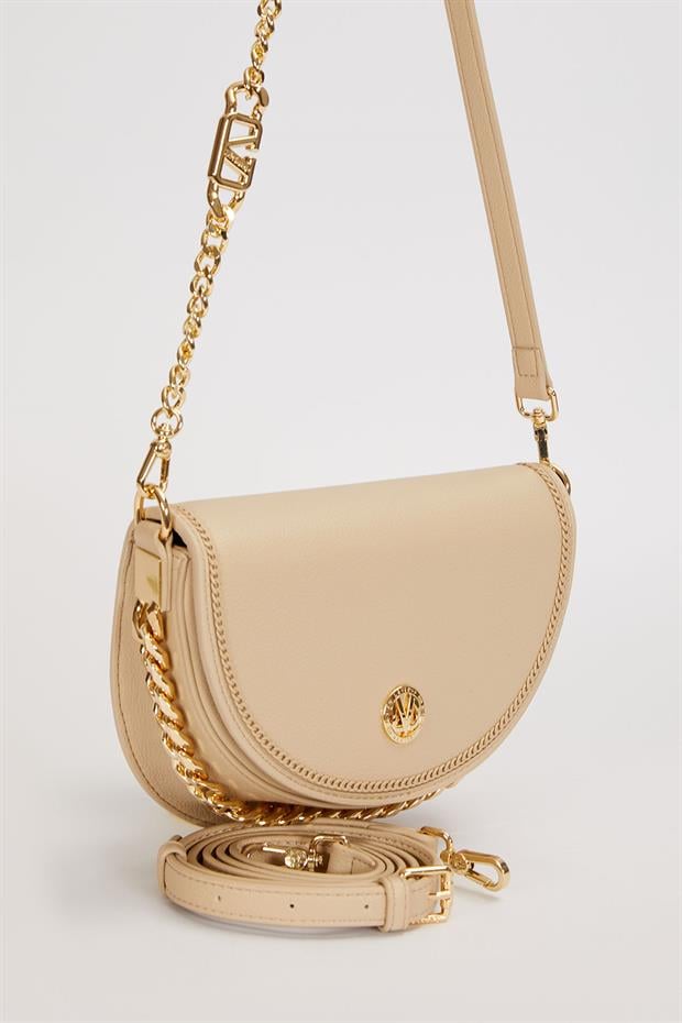 Gri Yarım Ay Model Zincir Detay Omuz Çantası