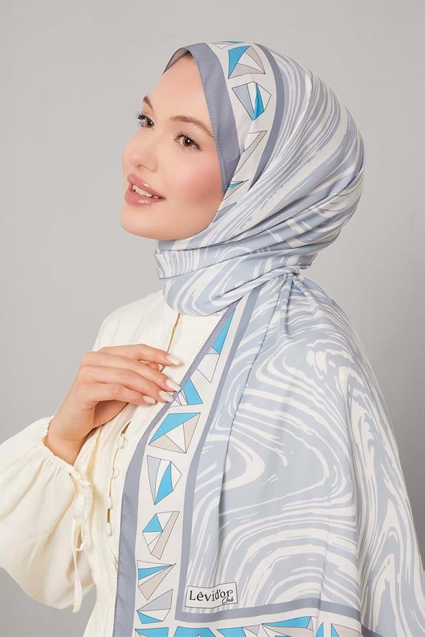 Gri Zebra Desen Club Şal