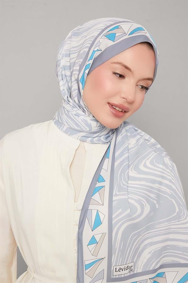 Gri Zebra Desen Club Şal