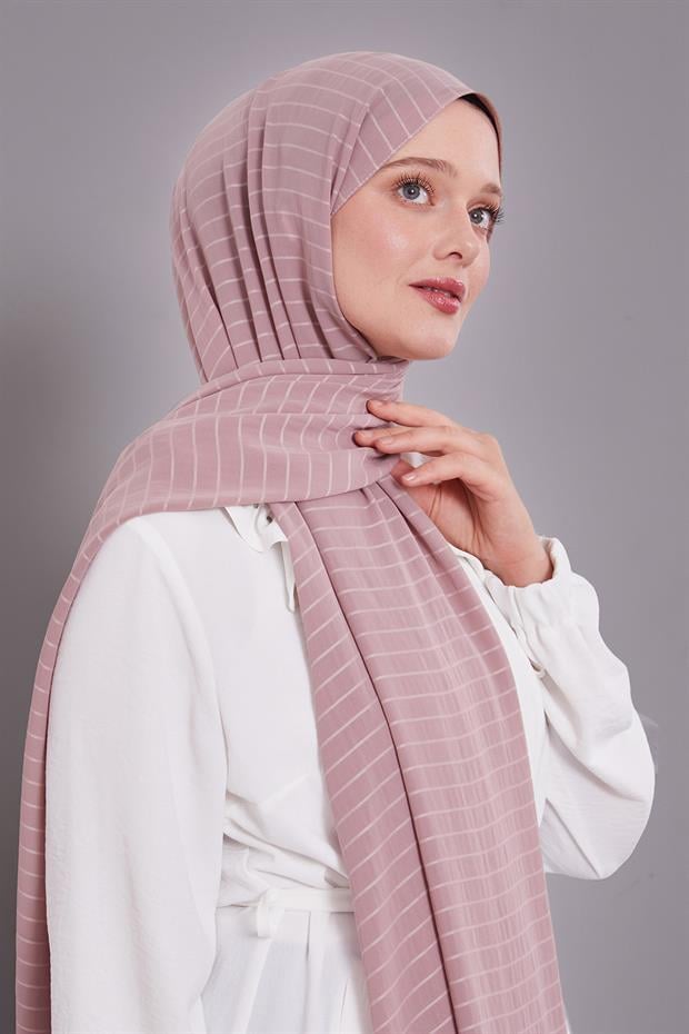 Gül Çizgili Cazz Şal