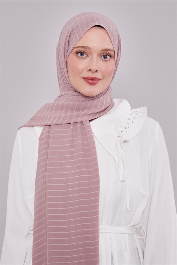 Gül Çizgili Cazz Şal