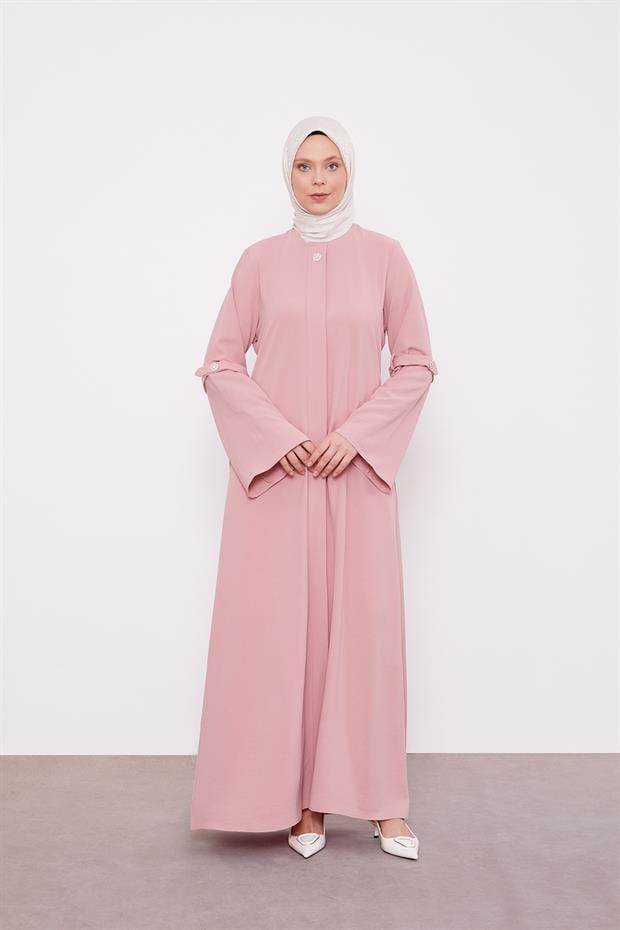 Gül Geniş Kol Detaylı Ferace