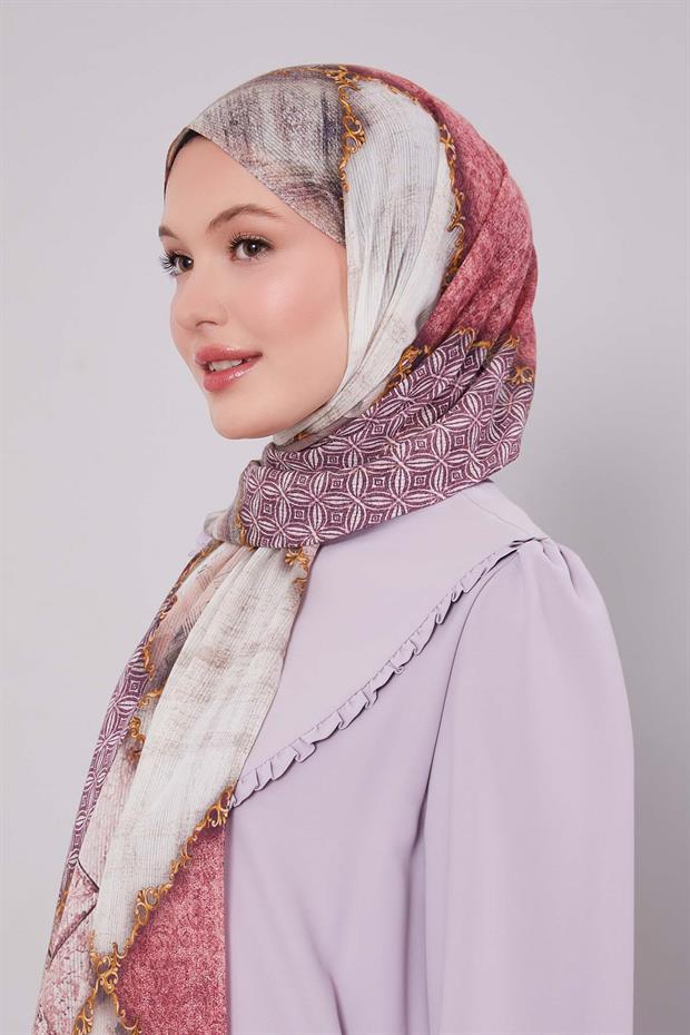 Gül Karışık Desen Pamuk Şal
