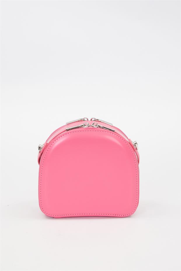 Gül Kurusu Çift Fermuarlı Omuz Çantası