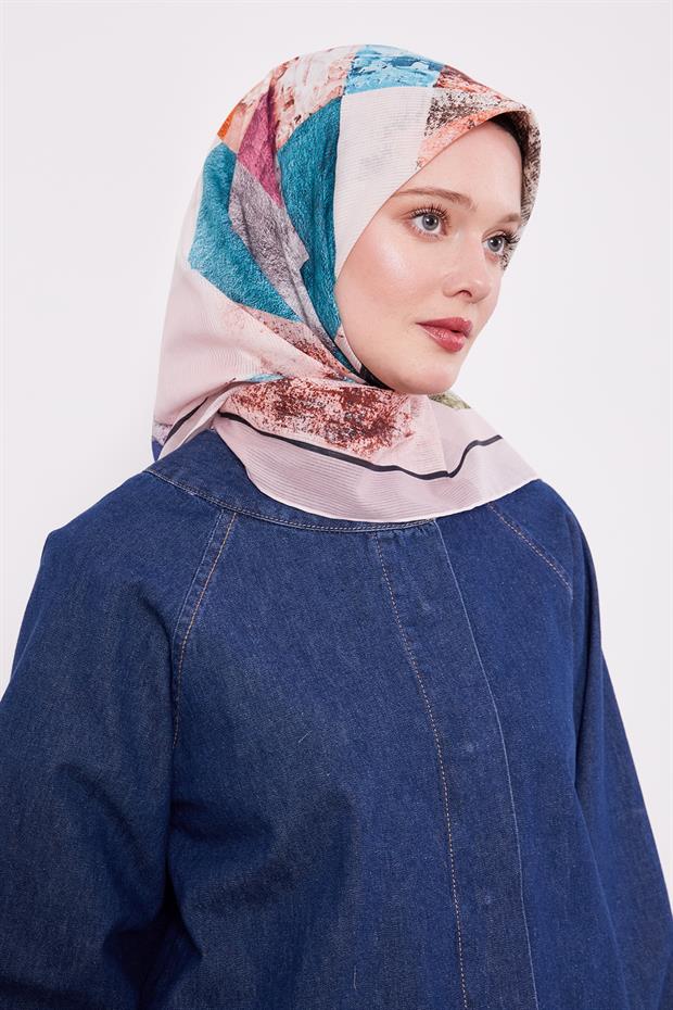 Gül Kurusu Çizgili Batik Pamuk Eşap