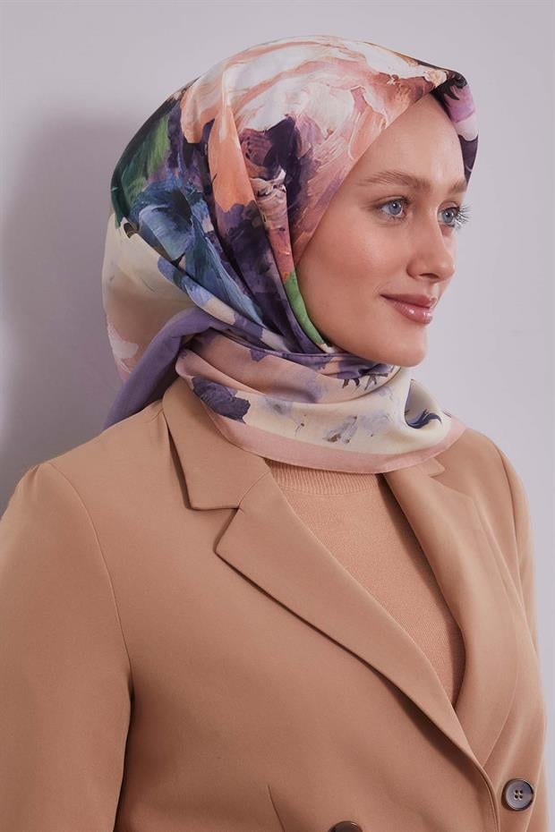 Gül Kurusu Dal Çiçek Aura Eşarp