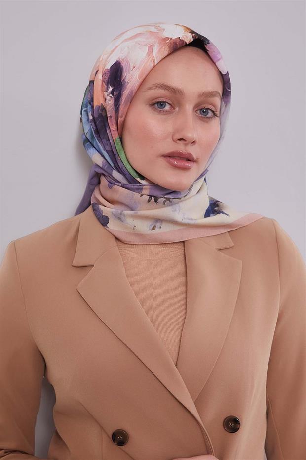 Gül Kurusu Dal Çiçek Aura Eşarp