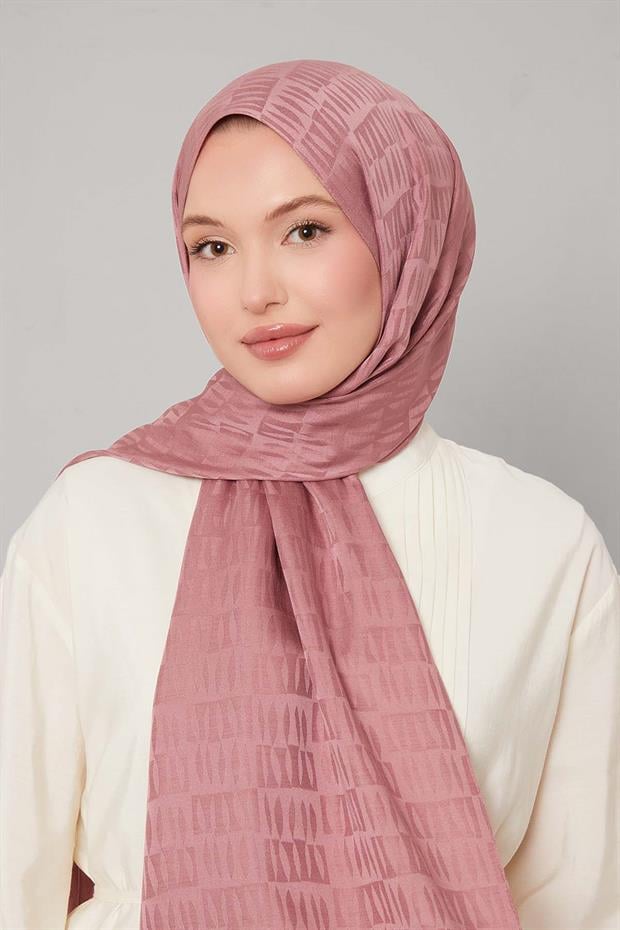 Gül Kurusu Damla Desen Blue Jakar Şal