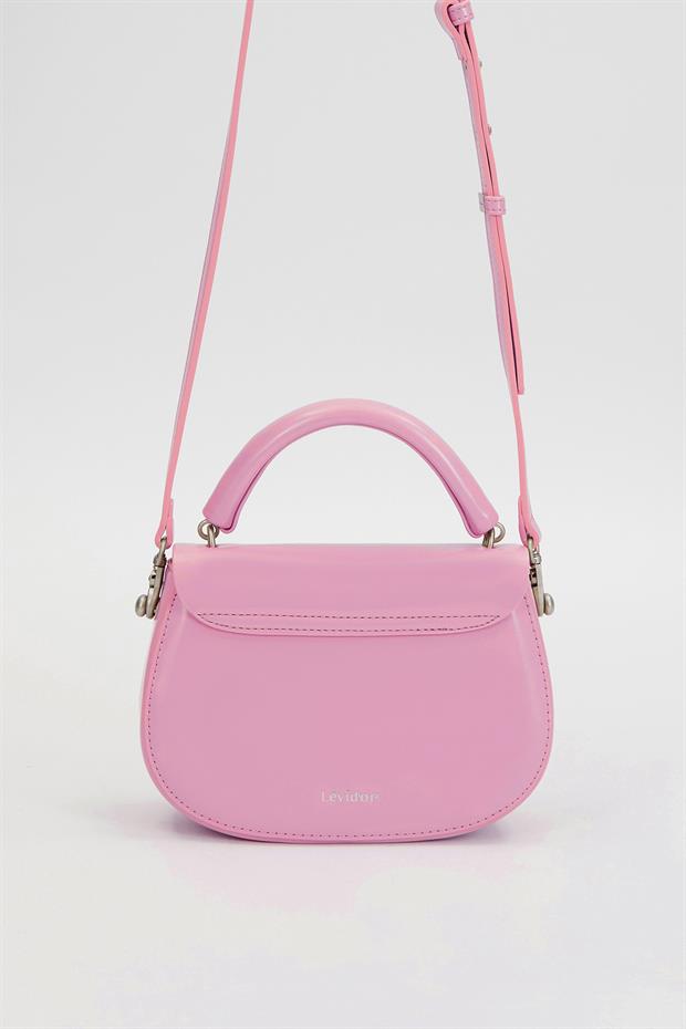 Gül Kurusu Kalp Akseuarlı El Çantası