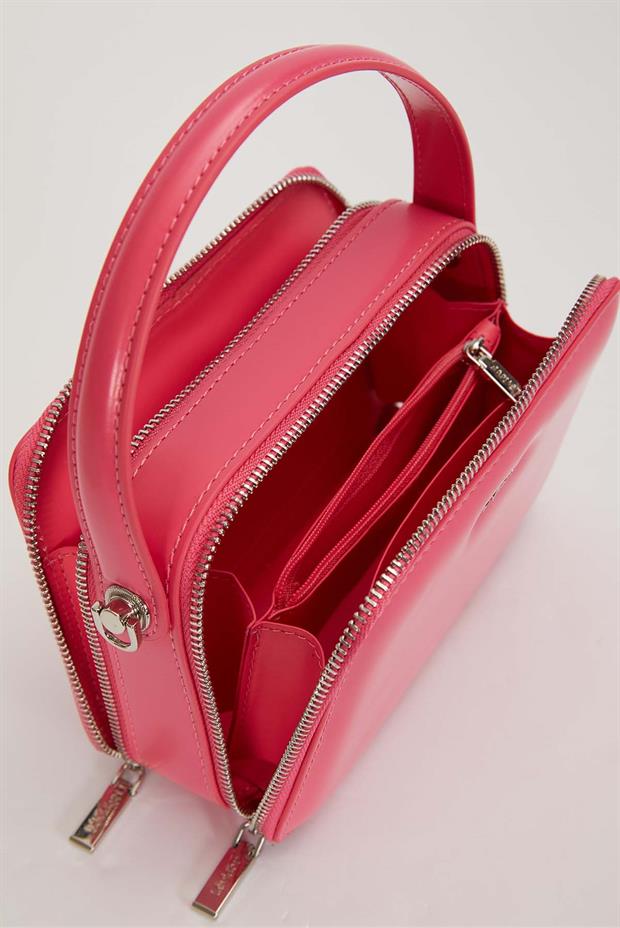 Gül Kurusu Kare Bombe Görünümlü Omuz Çantası