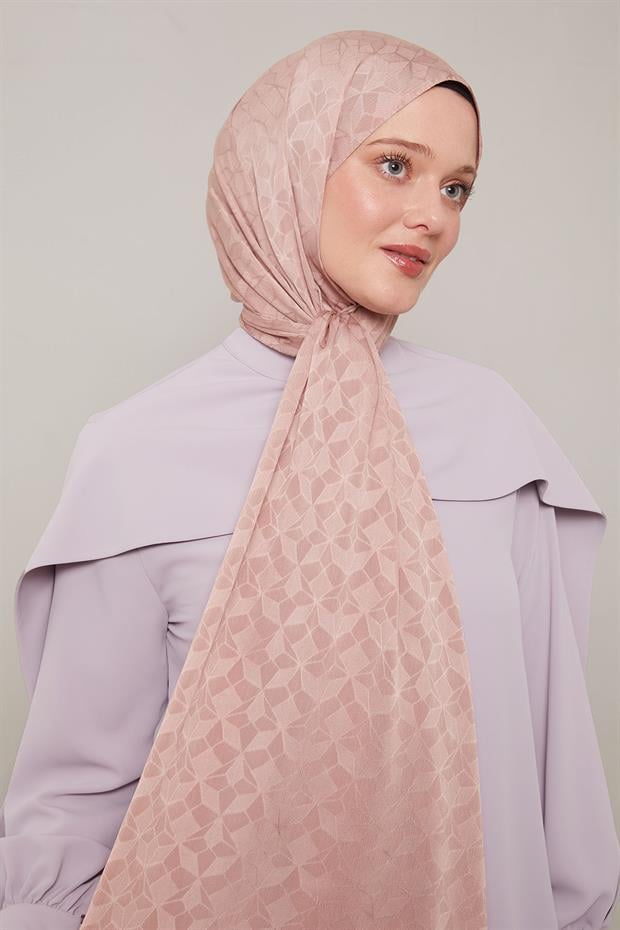 Gül Kurusu Kristal Desen Jakar Capri Şal