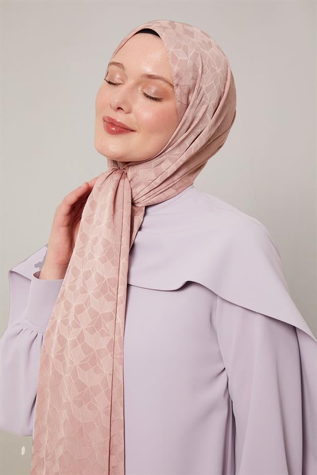 Gül Kurusu Kristal Desen Jakar Capri Şal