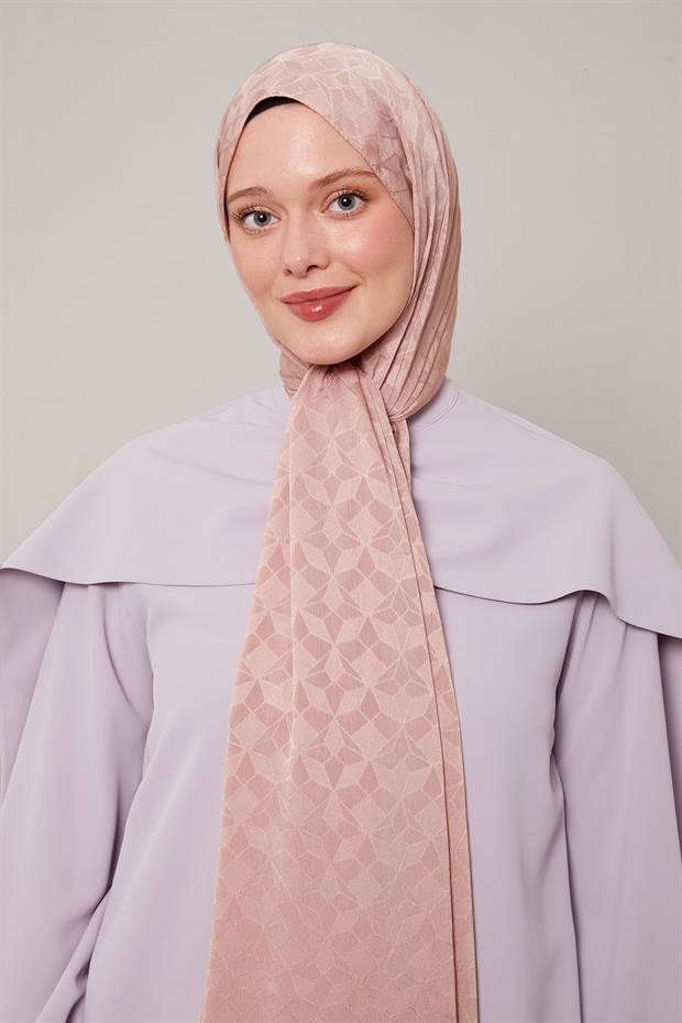 Gül Kurusu Kristal Desen Jakar Capri Şal