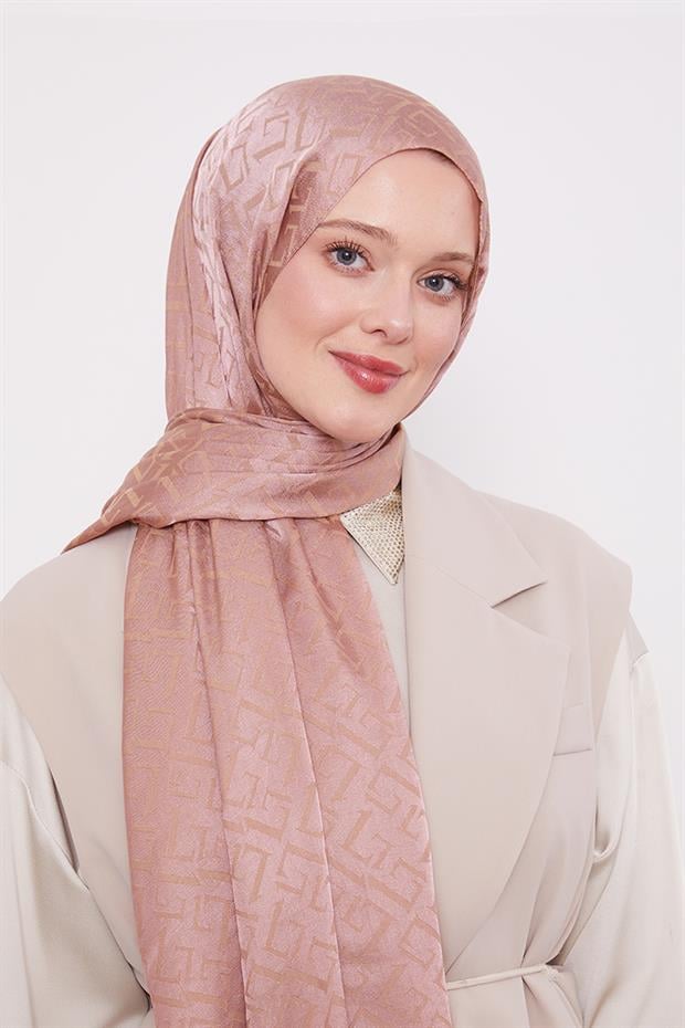 Gül Kurusu L Desen İtalyan Jakar Şal