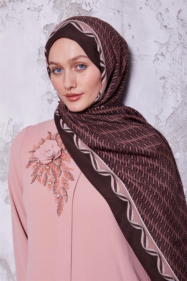 Gül Kurusu Labirent Desen Royal Şal