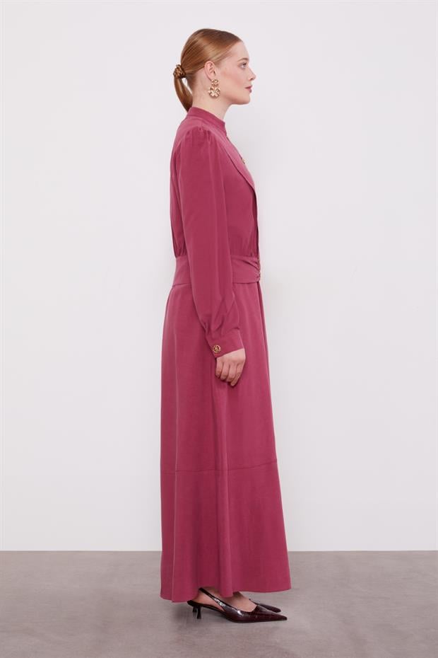 Gül Kurusu Vatkalı Cupra Ceket Takım