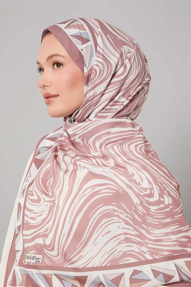 Gül Kurusu Zebra Desen Club Şal