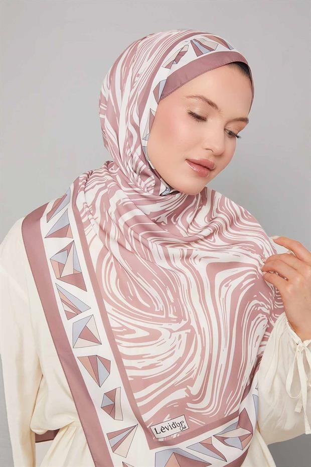 Gül Kurusu Zebra Desen Club Şal