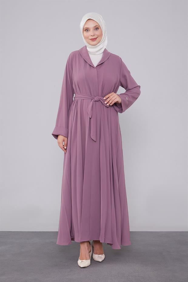 Gül Yaka Detaylı Ferace