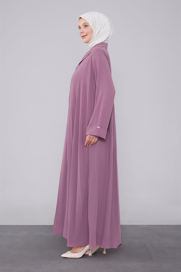 Gül Yaka Detaylı Ferace