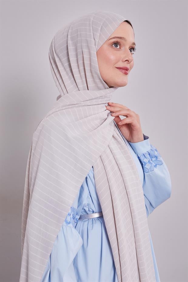 Gümüş Çizgili Cazz Şal