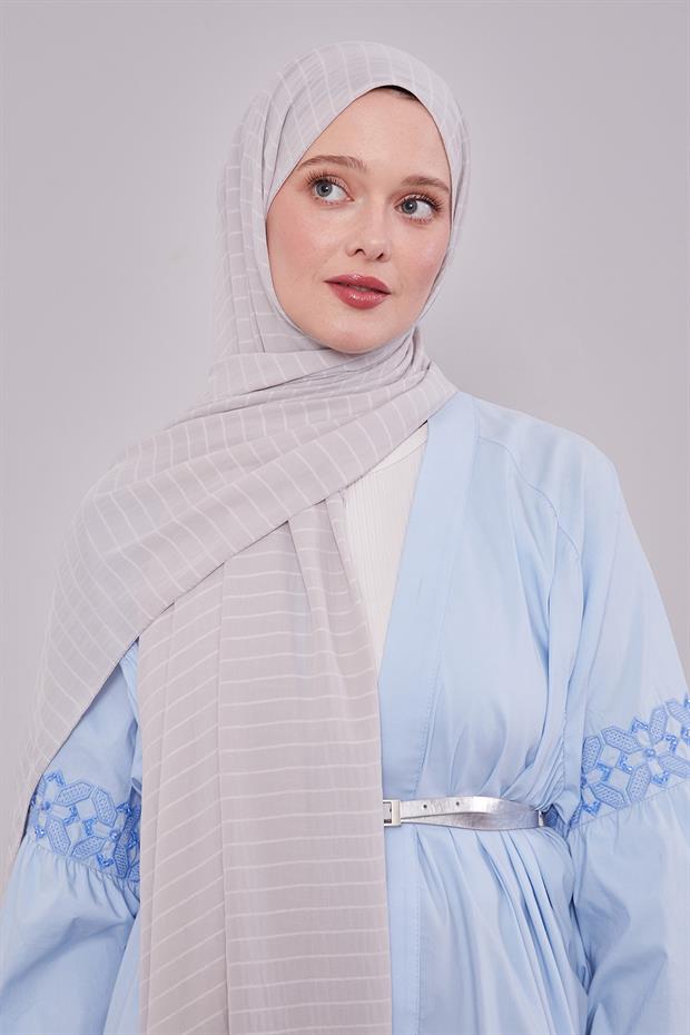 Gümüş Çizgili Cazz Şal