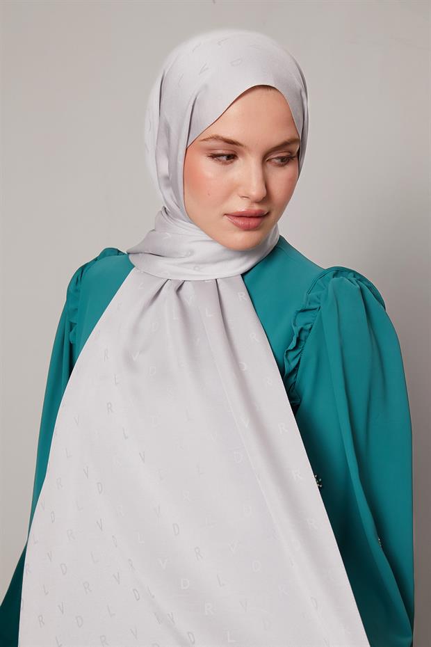 Gümüş Mini LVD Baskılı Jakarlı Şal
