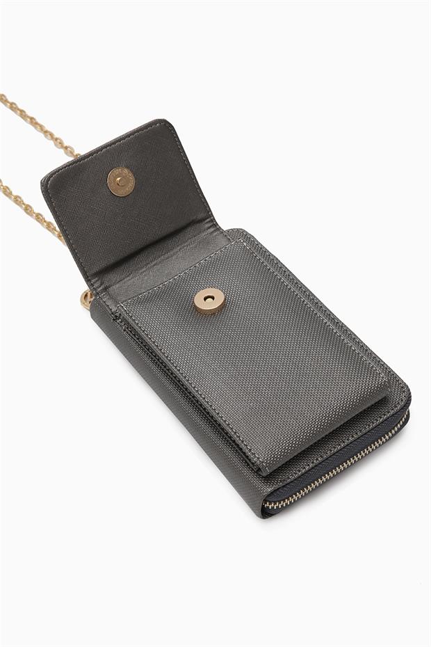 Gümüş Ön Cepli Zincirli Cüzdan