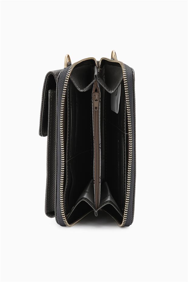 Gümüş Ön Cepli Zincirli Cüzdan