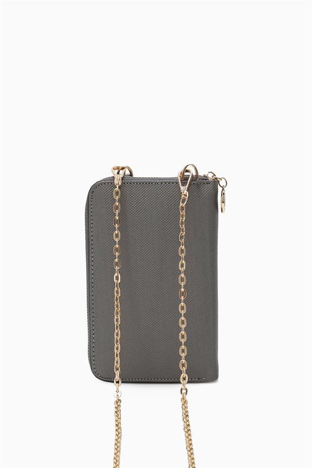 Gümüş Ön Cepli Zincirli Cüzdan