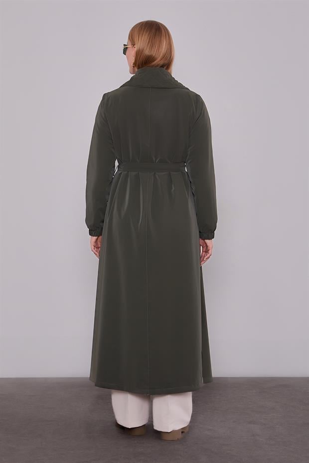 Haki AçılırFermuar Detaylı Trençkot