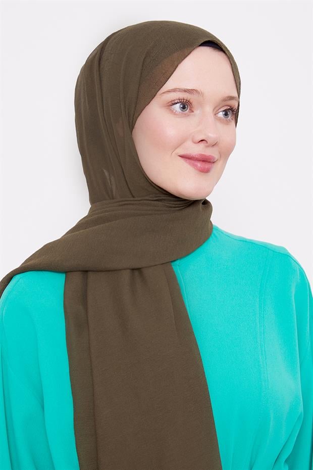 Haki Arlyn Düz Şal