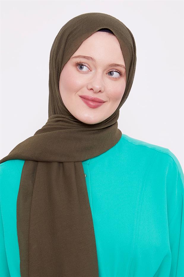 Haki Arlyn Düz Şal