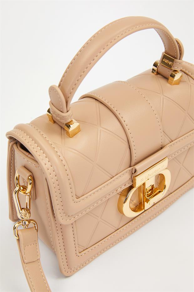 Haki Baklava Desen Kilitli El Çantası