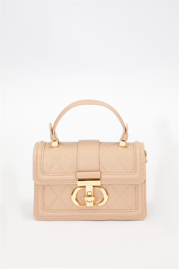 Haki Baklava Desen Kilitli El Çantası