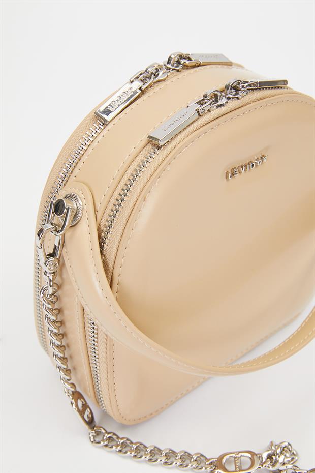 Haki Çift Fermuarlı Omuz Çantası