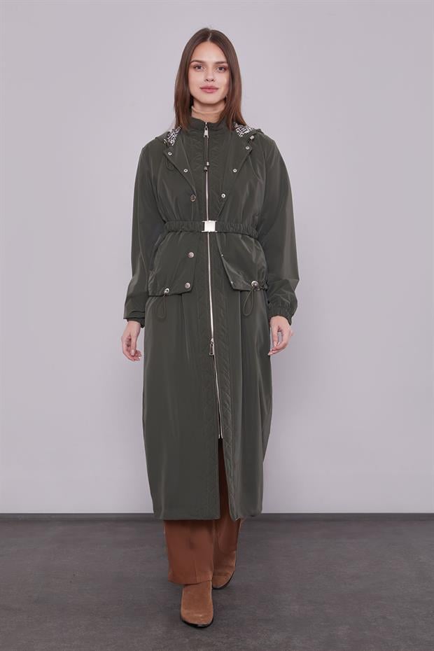 Haki Çıkarılabilir Detaylı Trençkot