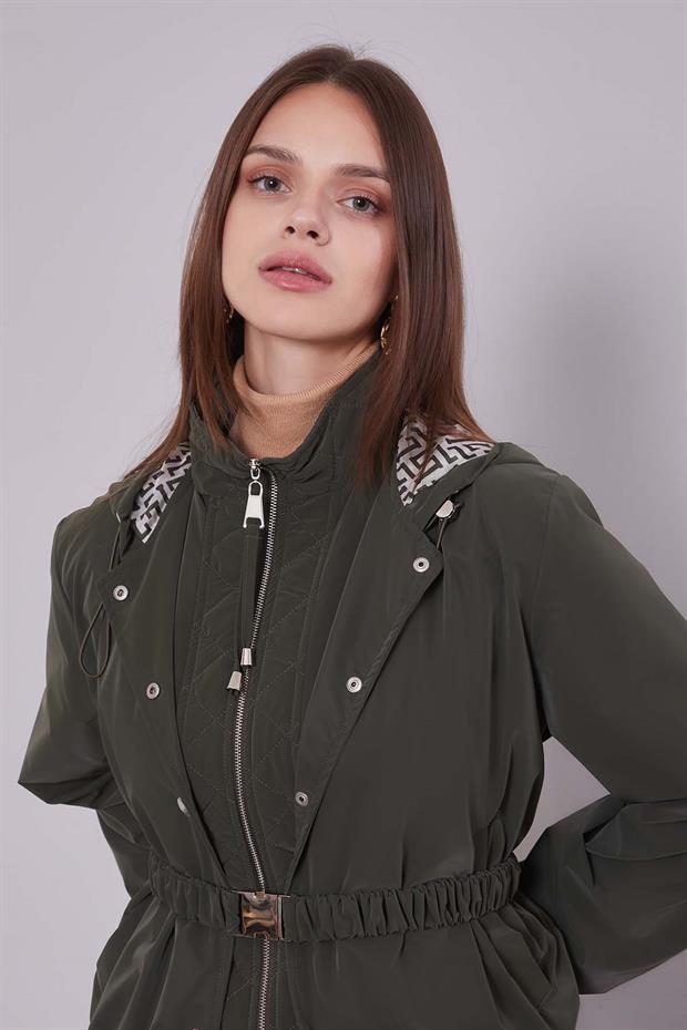 Haki Çıkarılabilir Detaylı Trençkot