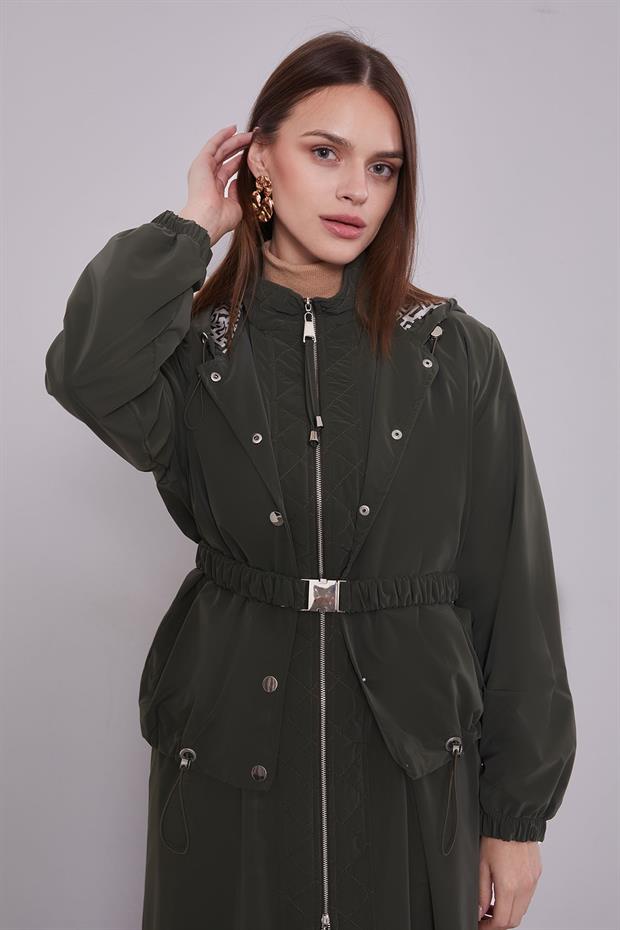 Haki Çıkarılabilir Detaylı Trençkot
