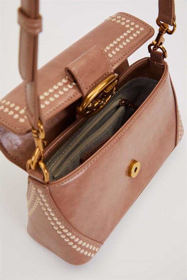 Haki Desenli Çift Askılı Omuz Çantası