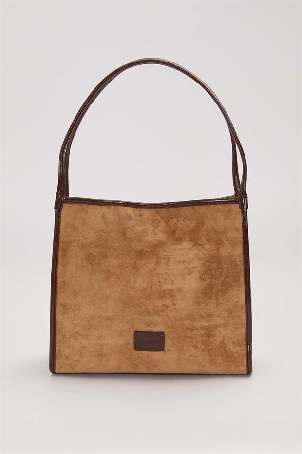 Haki Dikdörtgen Form Geniş Omuz Çantası