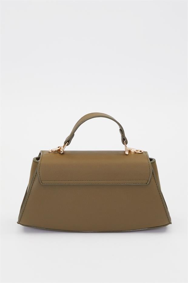 Haki Elips Görünümlü El Çantası